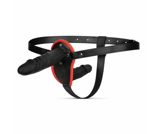 Fetish Collection Double Silicone Intimate Set Adjustable Black Harness