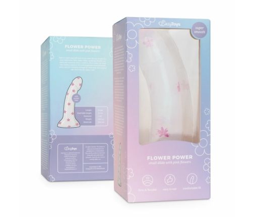 Dildo Collection Flower Power Pink Glitter Intimate Model 15 cm