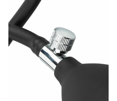 Anal Collection Inflatable Plug with Pump 20cm Black - Adjustable Beads System