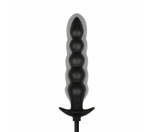 Anal Collection Inflatable Plug with Pump 20cm Black - Adjustable Beads System