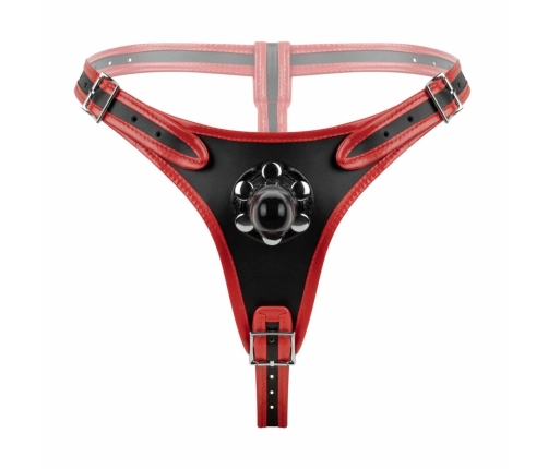 Fetish Collection Triple Harness System Adjustable Black/Red 54-106cm