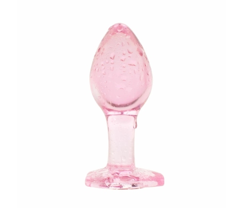 Anal Collection Glass Plug Medium Heart-Shaped Base 8.3 cm Pink