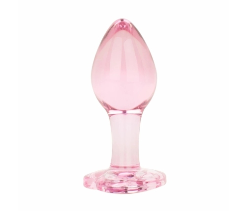 Anal Collection Glass Plug Medium Heart-Shaped Base 8.3 cm Pink