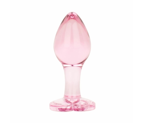 Anal Collection Glass Plug Medium Heart-Shaped Base 8.3 cm Pink