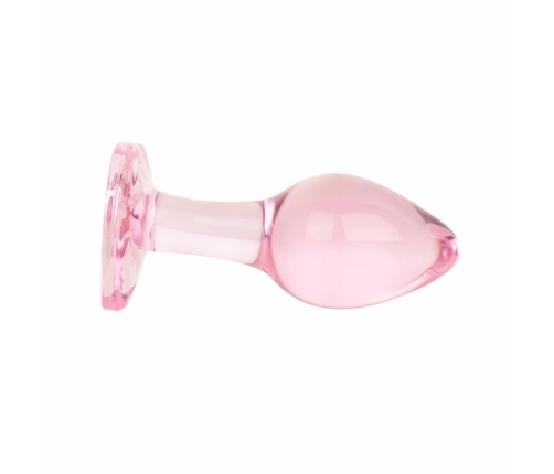 Anal Collection Glass Plug Medium Heart-Shaped Base 8.3 cm Pink