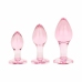 Anal Collection Glass Plug Medium Heart-Shaped Base 8.3 cm Pink