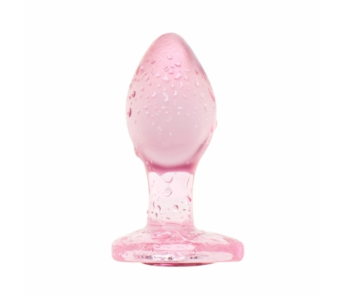Anal Collection Glass Plug Small Pink 7cm Heart-Shaped Base
