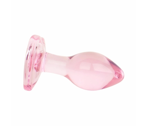 Anal Collection Glass Plug Small Pink 7cm Heart-Shaped Base