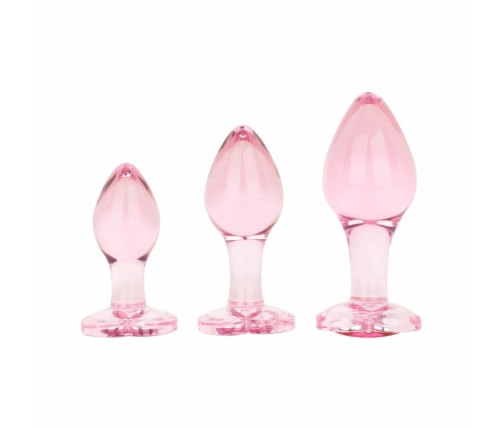 Anal Collection Glass Plug Small Pink 7cm Heart-Shaped Base