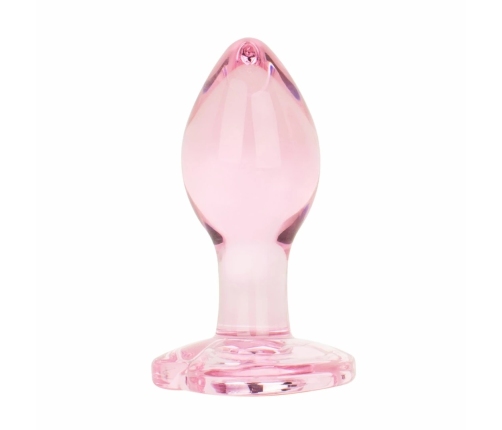 Anal Collection Glass Plug Small Pink 7cm Heart-Shaped Base