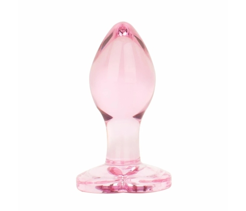 Anal Collection Glass Plug Small Pink 7cm Heart-Shaped Base