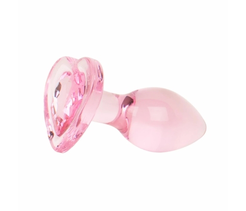 Anal Collection Glass Plug Small Pink 7cm Heart-Shaped Base