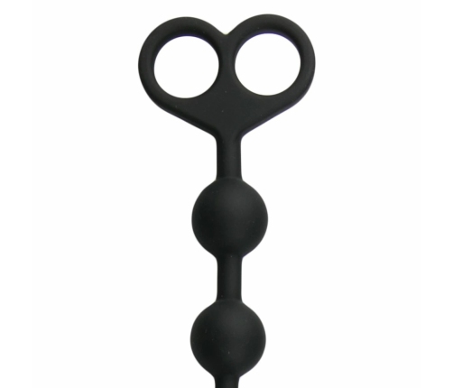 EasyToys Anal Beads Black 10-Piece Flexible Silicone Chain 34 cm