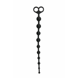 EasyToys Anal Beads Black 10-Piece Flexible Silicone Chain 34 cm