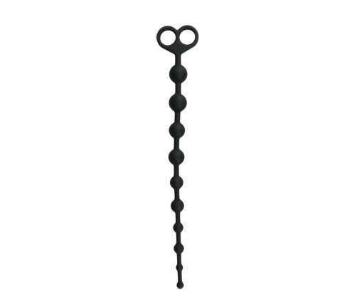 EasyToys Anal Beads Black 10-Piece Flexible Silicone Chain 34 cm