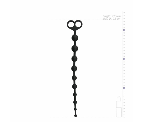 EasyToys Anal Beads Black 10-Piece Flexible Silicone Chain 34 cm