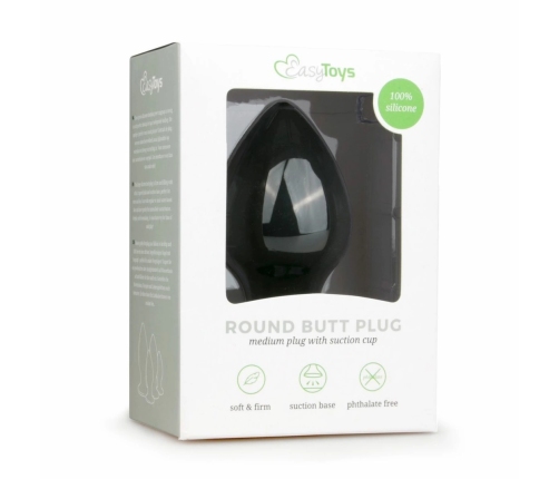 EasyToys Round Plug Black XL - Silicone Intimate Accessory with Suction Base