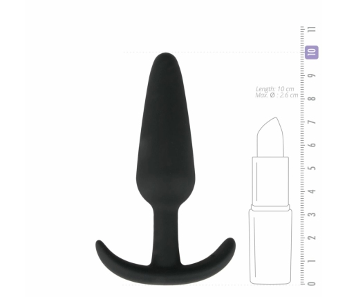 EasyToys Silicone Plug M - Flexible Anatomical Intimate Accessory, Black