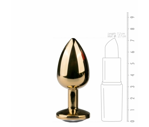 Rimba Aluminium Plug with Large Crystal - Tapered Design, Silver