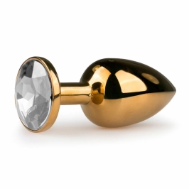 Rimba Aluminium Plug with Large Crystal - Tapered Design, Silver