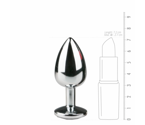 Diogol Metal Plug Silver with Clear Crystal S - Compact Aluminium Model