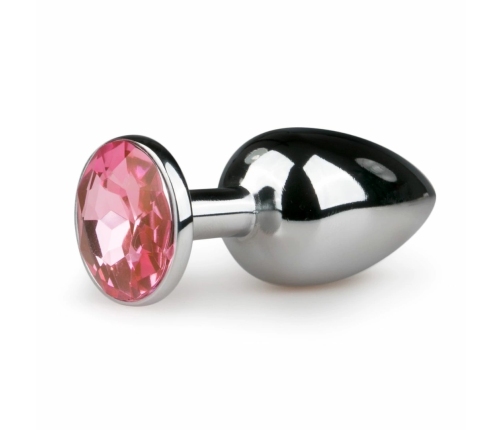 Diogol Aluminium Intimate Plug Silver/Pink S - Crystal Accent, Small Size