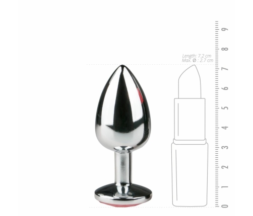 Diogol Aluminium Intimate Plug Silver/Pink S - Crystal Accent, Small Size