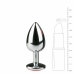 Diogol Aluminium Intimate Plug Silver/Pink S - Crystal Accent, Small Size