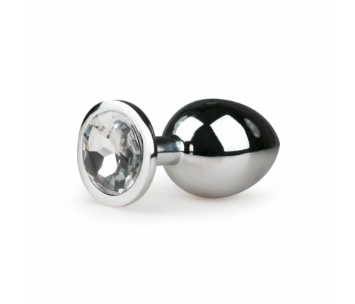 Rimba Metal Plug Silver M with Clear Crystal Accent, Aluminium, Medium