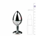 Rimba Metal Plug Silver M with Clear Crystal Accent, Aluminium, Medium