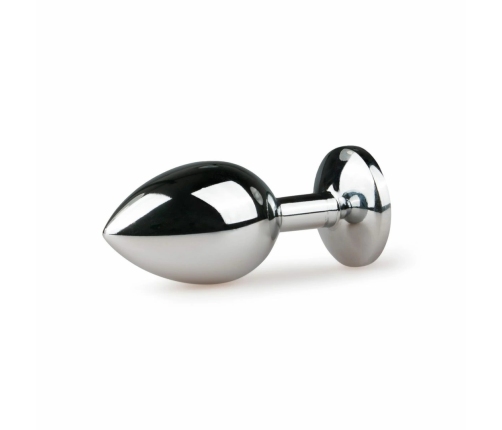Rimba Metal Intimate Plug Silver-Pink Medium - Aluminum, Crystal Accent