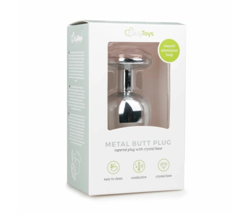 Rimba Aluminium Intimate Plug with Large Crystal - Medium Size