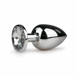 Rimba Aluminium Intimate Plug with Large Crystal - Medium Size