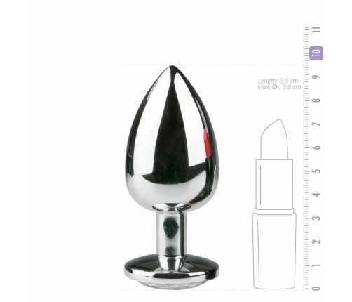 Rimba Aluminium Intimate Plug with Large Crystal - Medium Size