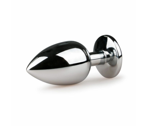 Sinner Gear Silver Intimate Plug with Pink Crystal Large Aluminium