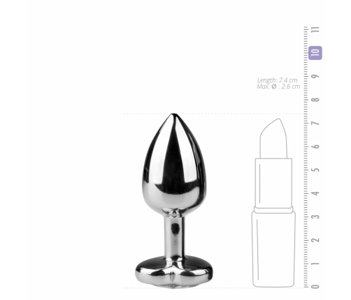 EasyToys Aluminium Plug Heart Crystal Medium Silver Elegant Design