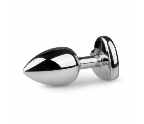 EasyToys Aluminium Plug Heart Crystal Medium Silver Elegant Design