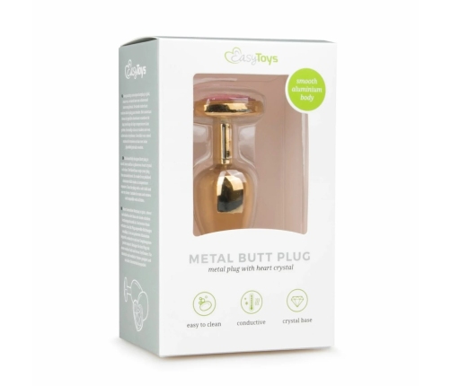 Diogol Aluminium Heart Jewel Plug Small Silver Temperature Play