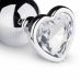 Rimba Aluminium Heart Gem Plug - Medium, Tapered, Polished Silver