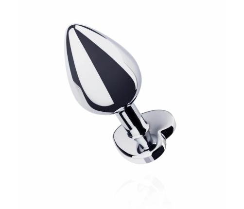 Rimba Aluminium Heart Gem Plug - Medium, Tapered, Polished Silver
