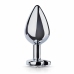 Rimba Aluminium Heart Gem Plug - Medium, Tapered, Polished Silver