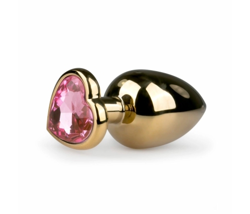 Rimba Aluminium Heart Crystal Intimate Plug - Medium, Silver Finish