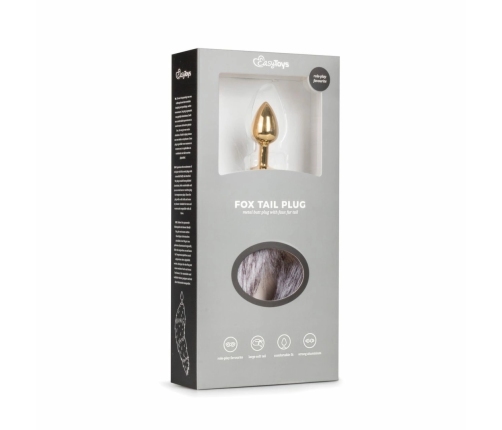 Pipedream Fox Tail Aluminum Model - Intimate Stainless Attachment, Silver/Gray