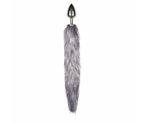 EasyToys Aluminum Plug with Faux Fox Tail - Silver Medium