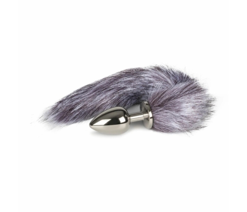 EasyToys Aluminum Plug with Faux Fox Tail - Silver Medium