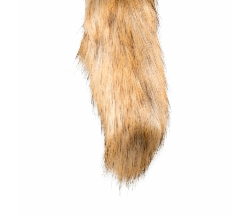 Rimba Aluminium Plug with Faux Fox Tail - Silver & Grey, Medium