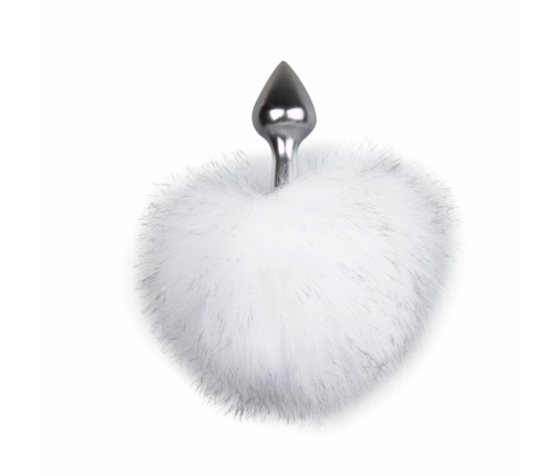 EasyToys Aluminium Plug with White Fluffy Bunny Tail - Medium Size
