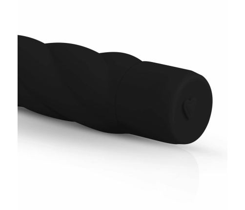 Dream Toys Black Velvety Silicone Massager with Ribbed Surface 19cm