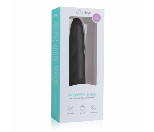 Dream Toys Black Velvety Silicone Massager with Ribbed Surface 19cm