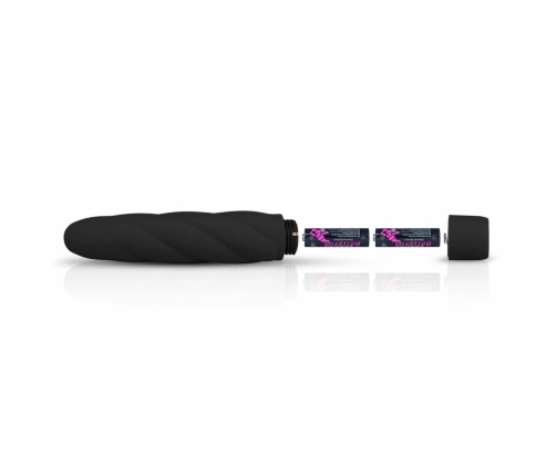 Dream Toys Black Velvety Silicone Massager with Ribbed Surface 19cm